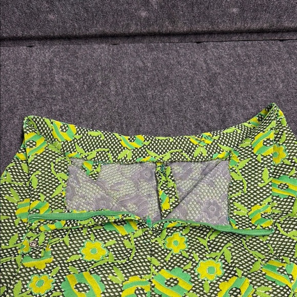 Vintage Floral Green A-Line Skirt - Picture 4 of 4
